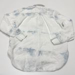 Athleta Shirt Womens Medium White Blue Tie Dye Playa Linen Button Down Top Photo 1