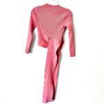 ZARA Peach Tie Waist Ribbed Cropped Wrap Sweater size Large Photo 10