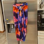 💕JONATHAN SIMKHAI💕 Makai Print Coverup Skirt ~ Cobalt Watercolor One Size NWT Photo 5