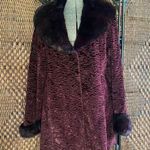 Size L//Vintage 90s Glam Rock Purple Faux Fur Coat Size L Photo 0