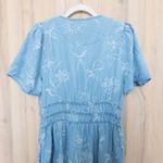 Velvet Heart Womens Chambray Dress Size L Blue Floral Boho Cottage Romantic Photo 6