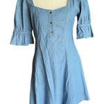 Umgee  Denim Women's S Mini Dress Blue Cotton Boho Western Festival Bohemian‎ Photo 0