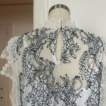 Adelyn Rae NWT Crochet and floral lace mock neck top Photo 8
