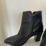 Diesel Black Chunky Zipper Leather Pointy Steel Toe Ankle Biker Western Boots 8 Photo 2