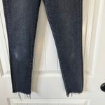 Denim Forum Lola High Rise Skinny Jeans Gray Wash Raw Hem Stretch 26 Black Photo 2