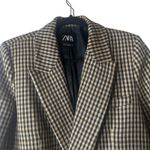ZARA  Plaid Blazer Brown Tan Photo 1