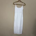 Quince  Womens 100% European Linen Scoop Neck Midi Dress White Basic Sleeved XS Photo 1