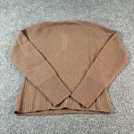 AQUA Cashmere Cutout Ribbed Knit Sweater Womens Large NWT Tan Brown Career Photo 1