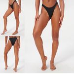 Good American NEW  Bikini Bottoms Always Fit Better Cheeky Swim Black Small NWT Photo 1