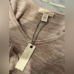 cupio NWT  Size M Draped Pullover Sweater High Low Hem Beige V Neck Flowy Long Photo 11