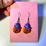 Handmade Witch pumpkin jack o lantern  earrings Photo 0