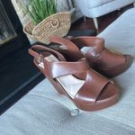 Prada
Asymmetric Calfskin Wedge Sandal, Brown Photo 3