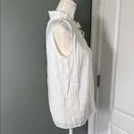 H&M White Sleeveless Blouse with Ruffle Neck Photo 5