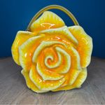 Dolce & Gabbana  Yellow Rose Dolce Box Bag in Painted Resin Crossbody damaged Photo 0
