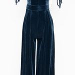 Eliza J . Ruched Short Sleeve Velvet Jumpsuit. Photo 1