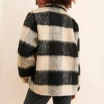 BLANK NYC Out Of Line Black and Beige Plaid Oversized wool-blend Shacket Womens M Photo 2