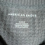 American Eagle  Womens Waffle Knit Tunic Top Gray Long Sleeve Oversized Sz Medium Photo 1