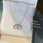 Hello Kitty Interlocking Rhinestone Silver Necklace Photo 0