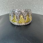 14KT Yellow & White Gold Yellow & White Diamond Chevron Ring Size 8 Multiple Photo 0