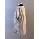 OH MY GAUZE Shirt Sz 1 S/M Gray Tie Dye Asymmetric Hem Artsy Lagenlook Beach White Photo 2