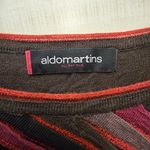 {12} Aldo Martins Brown Maroon Orange Lightweight Top Long Sleeve Blouse Red Photo 4