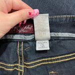 Baby Phat Vintage Y2K Dark Wash Faded Denim Mid Rise Wing Flare Leg Capri Jeans Photo 13