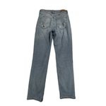 American Eagle Mom Jeans Women's 6 Long Light Wash Distressed Stretch Comfort Photo 3