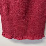 Abercrombie & Fitch Pink Ribbed Mini Dress Casual Smocked Stretch Ruffle XS Photo 1