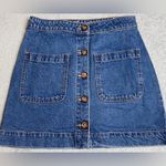 Free People We The Free Mini Skirt Womens 25 Denim Button Front Super High Rise Photo 0