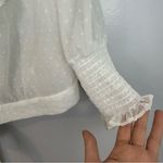 Maje MWT  Plumeti Cropped White Wrap Ruffle V-neck Wrap Blouse Size 2 NEW Photo 11
