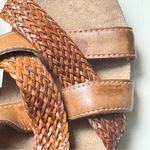 G.H Bass Women's Cognac Brown Remy Strappy Braided Pattern Wedge Sandals Sz 7 Photo 5