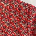 Joie  100% Silk Red & Gray Print Long Sleeve Blouse Top S Photo 2