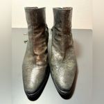 GIANLUCA TOMBOLINI Silver Metallic Leather Fringe Ankle Boots Size 9.5 Photo 1