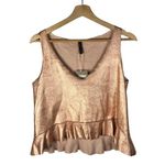 ZARA  Rose Gold Peplum Faux Leather Tank Top S Photo 0