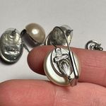 CHAPS Lot Of 3 Silver Tone Pierced Earrings - All Signed - , Avon, Marvella Photo 7