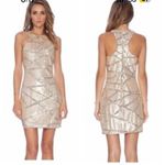 Parker  Revolve gold sequin bodycon mini dress party holiday new‎ year XS wedding Photo 1