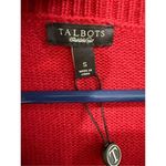 Talbots NWT Red Button Down Sweater Cardigan 3/4 Puffy Sleeve Round Neck Size S Photo 2