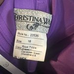 Christina Wu  Purple and Teal Strapless Dress Photo 4