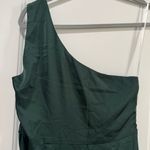 Lulus  Dreaming of Elegance NWT‎ size Large Emerald Satin One-Shoulder Maxi Dress Photo 9