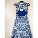 Alexis Womens Dress Blue Marianna Printed Poplin Midi Floral Fit Flare Medium Photo 9