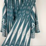 Honeyme Bohemian Blue White Aztec Kimono Wrap Cardigan Photo 4