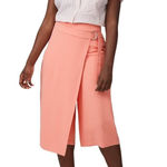 Amanda Uprichard Wrap Front Trousers Women's Plus 1X Salmon Pink Cropped RTR Photo 0
