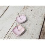 Vintage Earrings For Pierced Ears Small & Dainty Light Purple & Silver Tone Photo 3