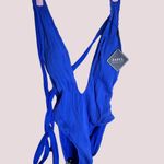 Zaful NWT Navy Plunge One Piece Swimsuit - Small Photo 4