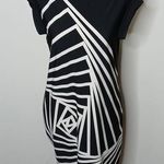 BCBG Maxazria black & white abstract midi dress size Small Photo 0