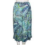 Bonworth ‎ Skirt Womens Medium Petite Blue Green Geometric Midi Casual Office Photo 3