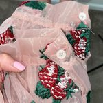 NEW Sister Jane Strawberry Lane Embroidered Smock Tiered Dress Size SMALL Pink Photo 9