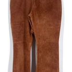 EXPRESS Vintage  World Brand Women's Genuine Leather Suede Pants Brown‎ Size 7/8 Photo 0