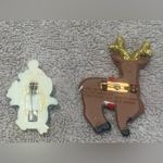 Vintage Christmas Reindeer and Penguin Pins Photo 1