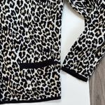 Lands' End Women’s Animal Print Cardigan Large Button up Sweater career fitted Photo 4